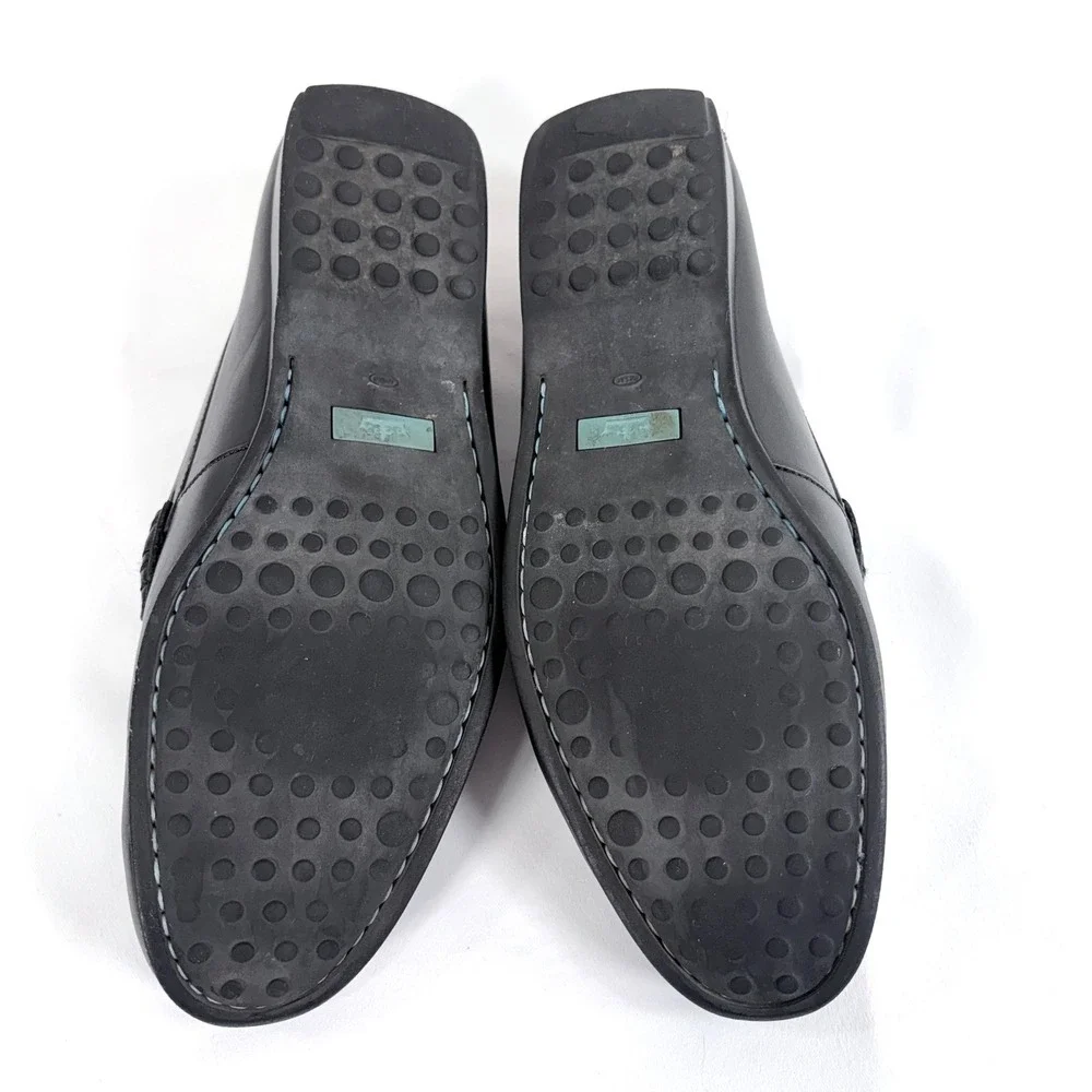 Peter Millar Bit Loafers Black Leather Horsebit Driving Shoes 9.5 M Old Money
